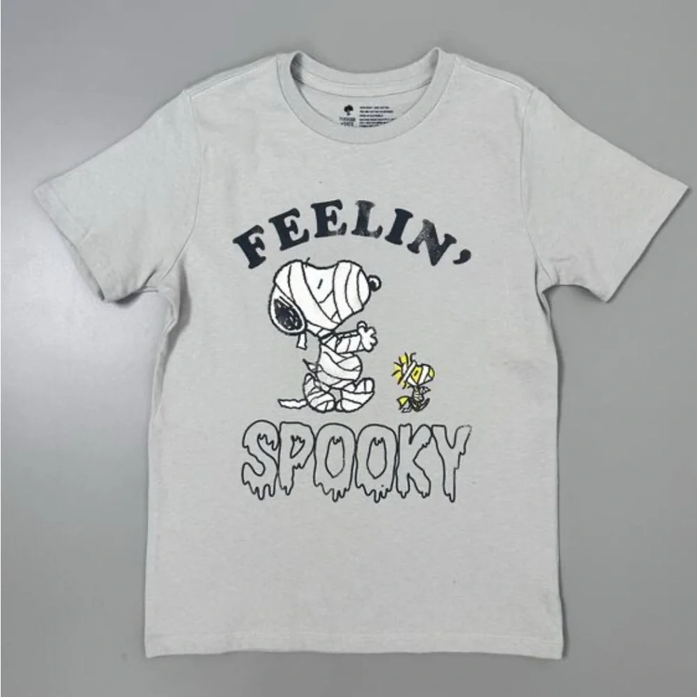 NWT- Tucker + Tate Peanuts Feelin Spooky Snoopy Mummy T-Shirt Gray, size 2